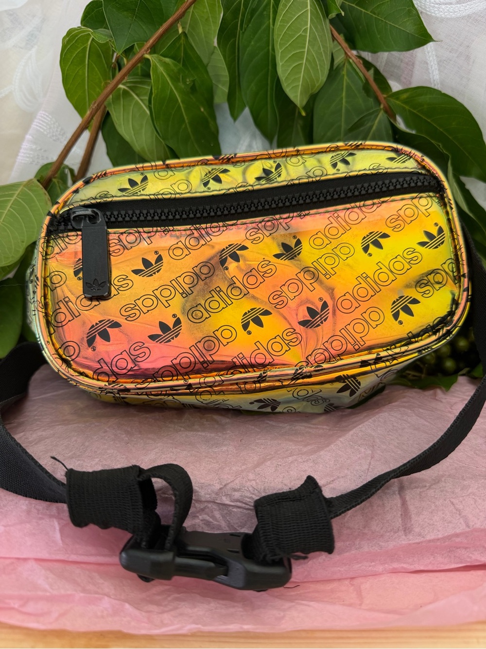 adidas Gradient Yellow-Orange Logo Belt Bag